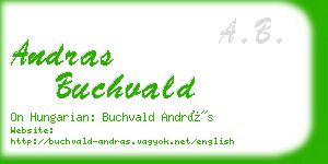 andras buchvald business card
